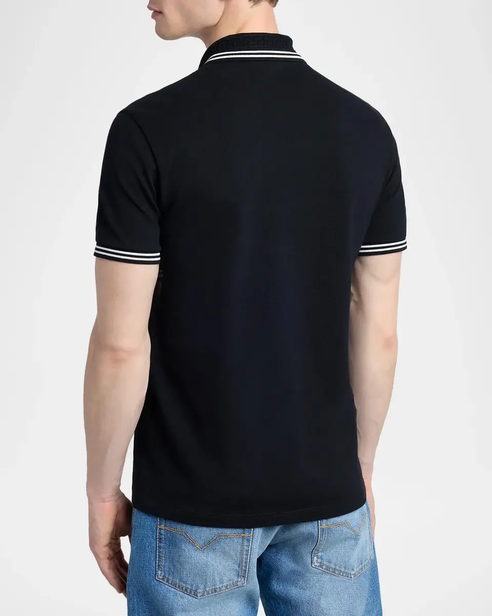 Versace Medusa-Embroidered Cotton Polo Shirt | Thumbnail 3 Versace Medusa-Embroidered Cotton Polo Shirt | Thumbnail 3