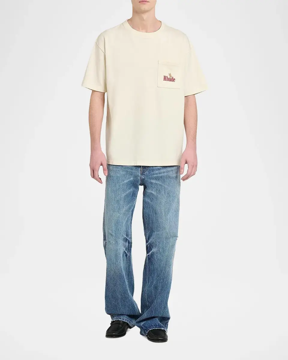 Rhude Men's American Spirit Logo Cotton T-Shirt | Thumbnail 2 Rhude Men's American Spirit Logo Cotton T-Shirt | Thumbnail 2