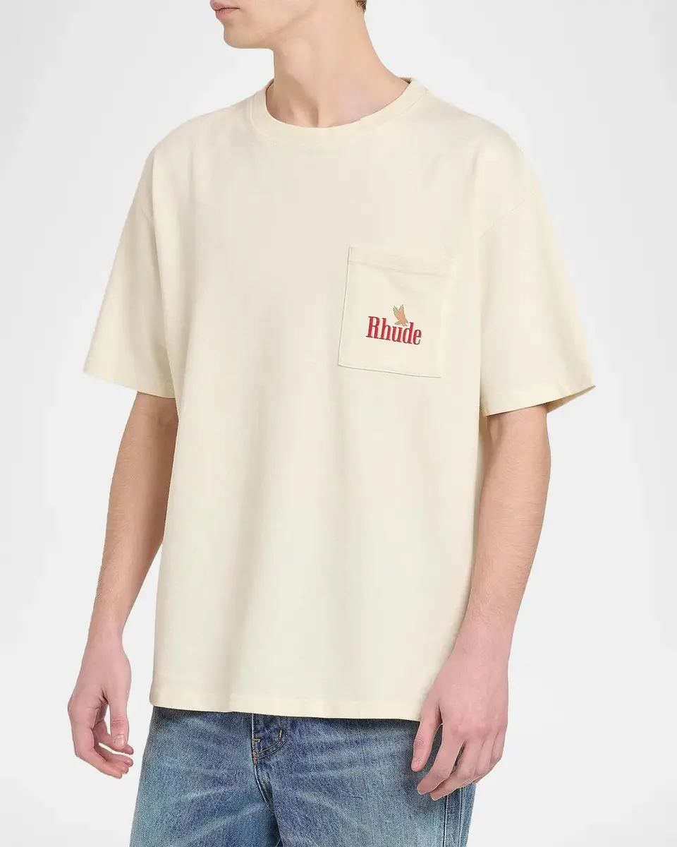 Rhude Men's American Spirit Logo Cotton T-Shirt | Thumbnail 4 Rhude Men's American Spirit Logo Cotton T-Shirt | Thumbnail 4