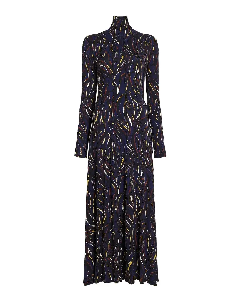 Mabel Jersey Turtleneck Maxi Dress