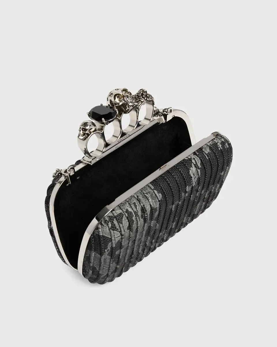 Alexander McQueen Embroidered Leather Skull Clutch | Thumbnail 4 Alexander McQueen Embroidered Leather Skull Clutch | Thumbnail 4
