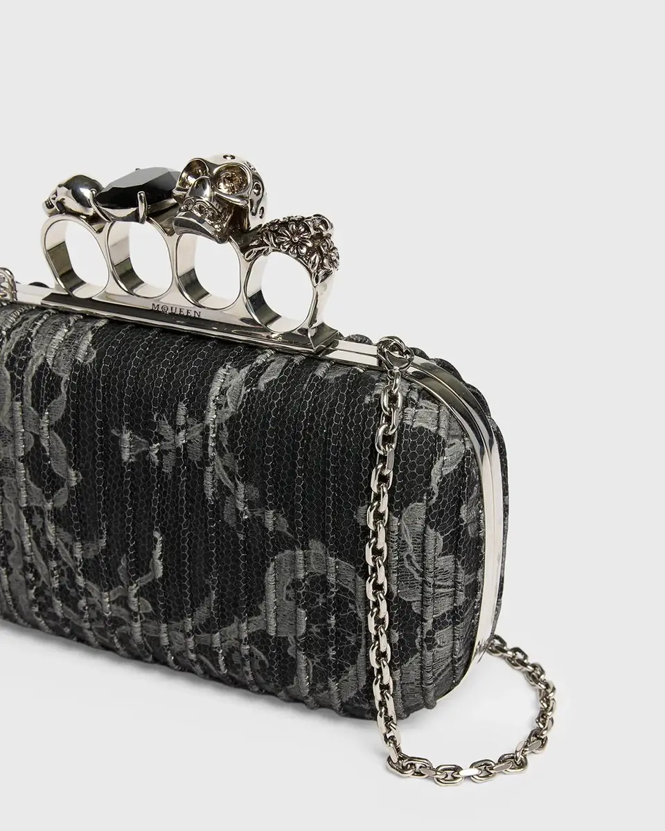 Alexander McQueen Embroidered Leather Skull Clutch | Thumbnail 6 Alexander McQueen Embroidered Leather Skull Clutch | Thumbnail 6