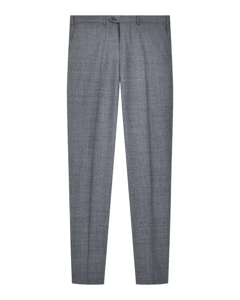 Emporio Armani Men's Wool Textured Flat-Front Trousers
