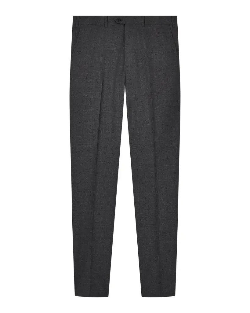 Emporio Armani Men's Wool Textured Flat-Front Trousers
