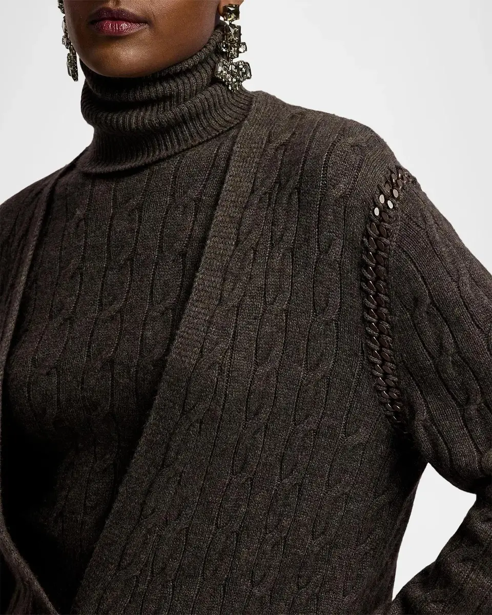 Ralph Lauren Collection Chain-Trim Cable Cashmere Cardigan | Thumbnail 5 Ralph Lauren Collection Chain-Trim Cable Cashmere Cardigan | Thumbnail 5