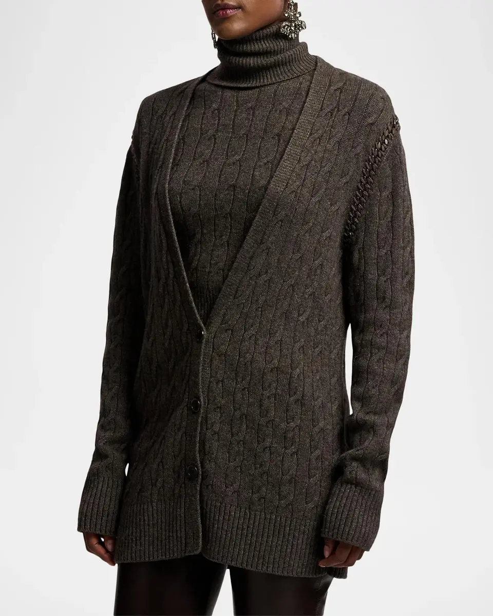 Ralph Lauren Collection Chain-Trim Cable Cashmere Cardigan | Thumbnail 6 Ralph Lauren Collection Chain-Trim Cable Cashmere Cardigan | Thumbnail 6