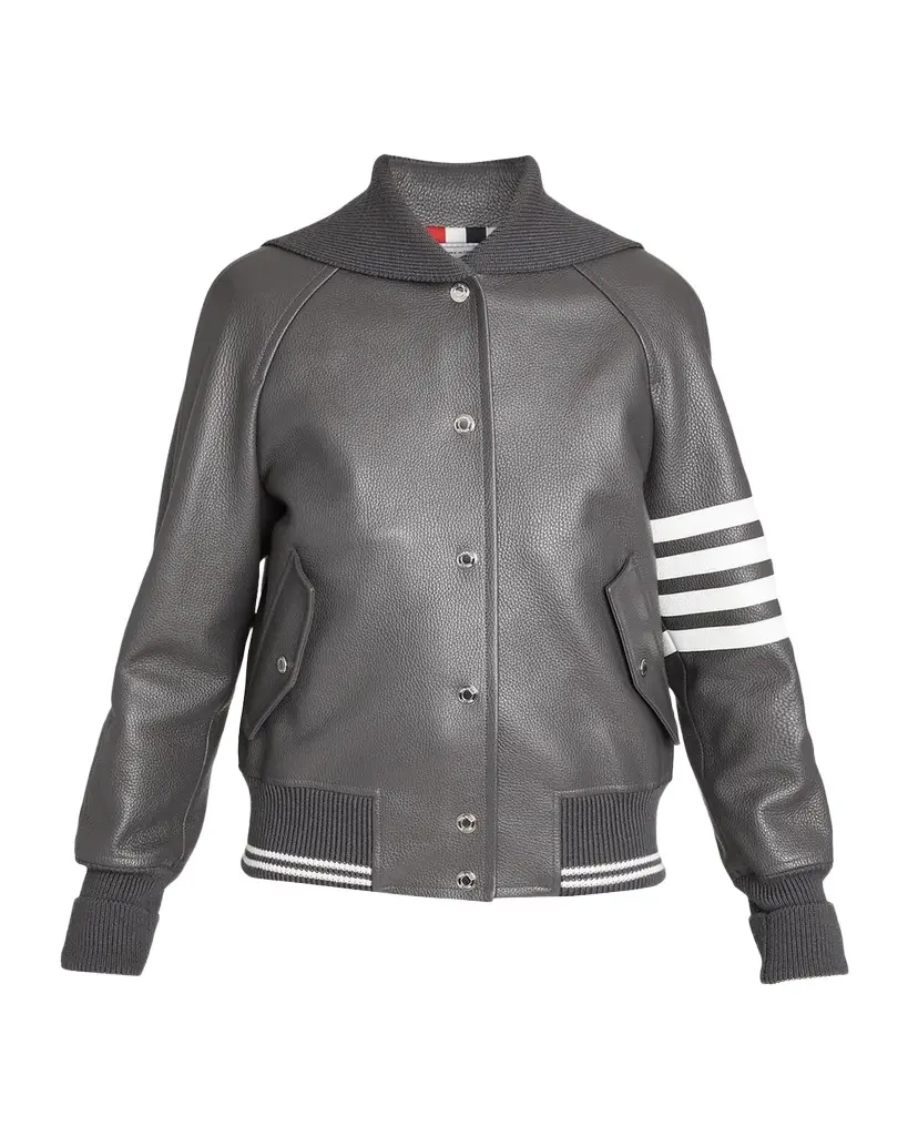Sailor Collar Leather Varisty Jacket Sailor Collar Leather Varisty Jacket
