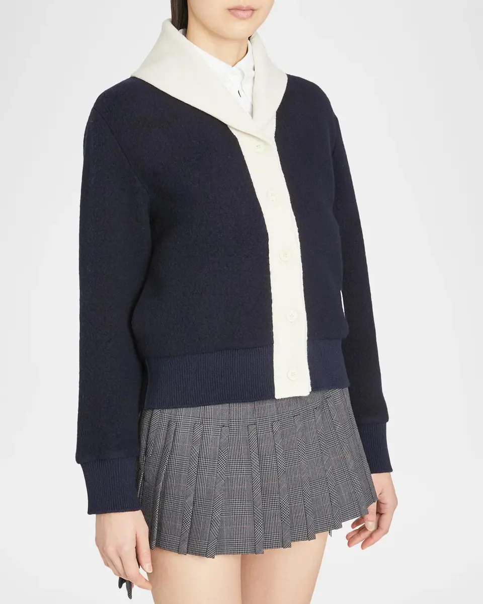 Thom Browne Shawl Collar Wool-Blend Cardigan | Thumbnail 4 Thom Browne Shawl Collar Wool-Blend Cardigan | Thumbnail 4