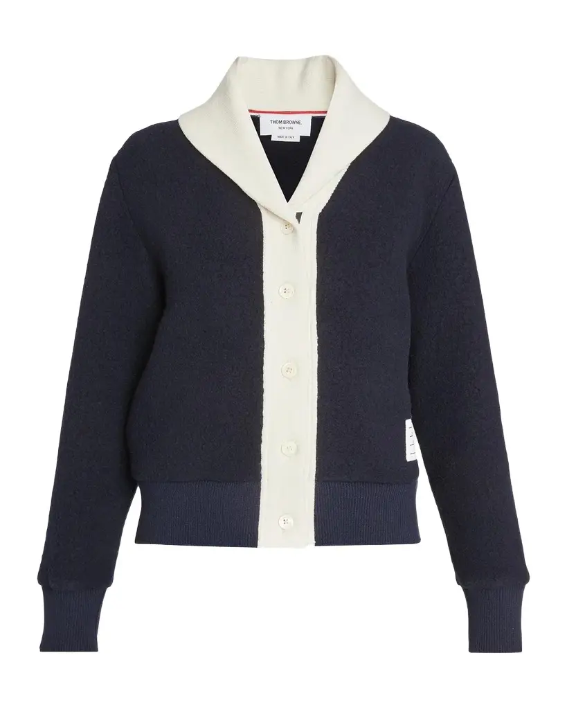 Thom Browne Shawl Collar Wool-Blend Cardigan