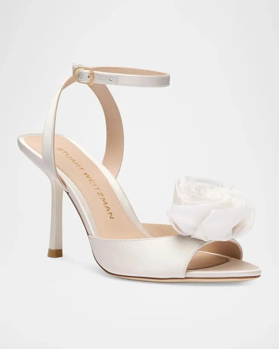 Stuart Weitzman 85mm Paloma Floral Satin Ankle-Strap Sandals | Thumbnail 2 Stuart Weitzman 85mm Paloma Floral Satin Ankle-Strap Sandals | Thumbnail 2