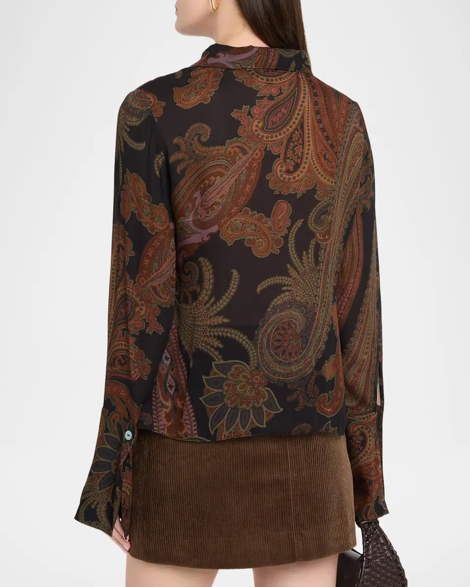 PAIGE Rosalinda Paisley Button-Front Blouse | Thumbnail 3 PAIGE Rosalinda Paisley Button-Front Blouse | Thumbnail 3