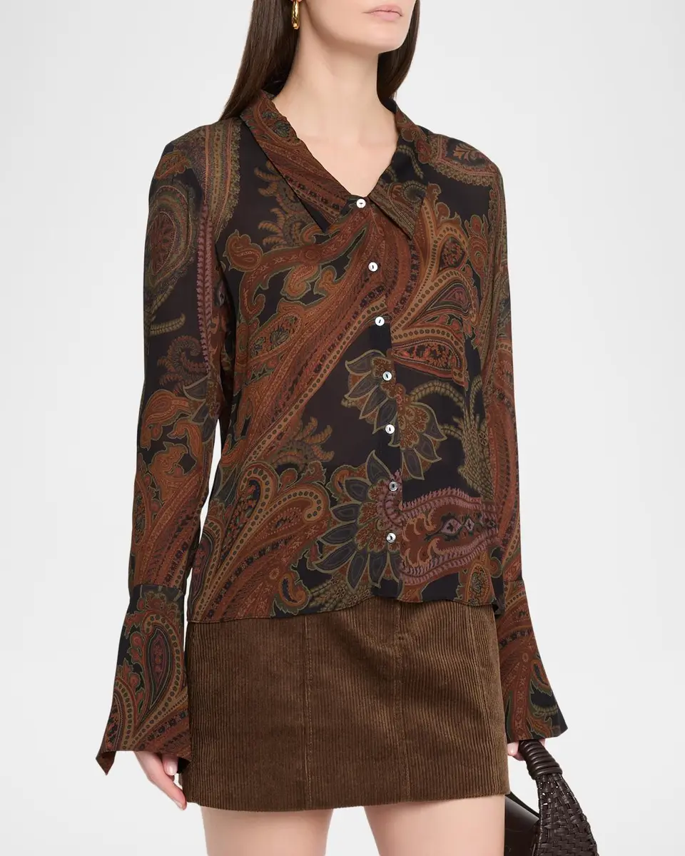 PAIGE Rosalinda Paisley Button-Front Blouse | Thumbnail 4 PAIGE Rosalinda Paisley Button-Front Blouse | Thumbnail 4