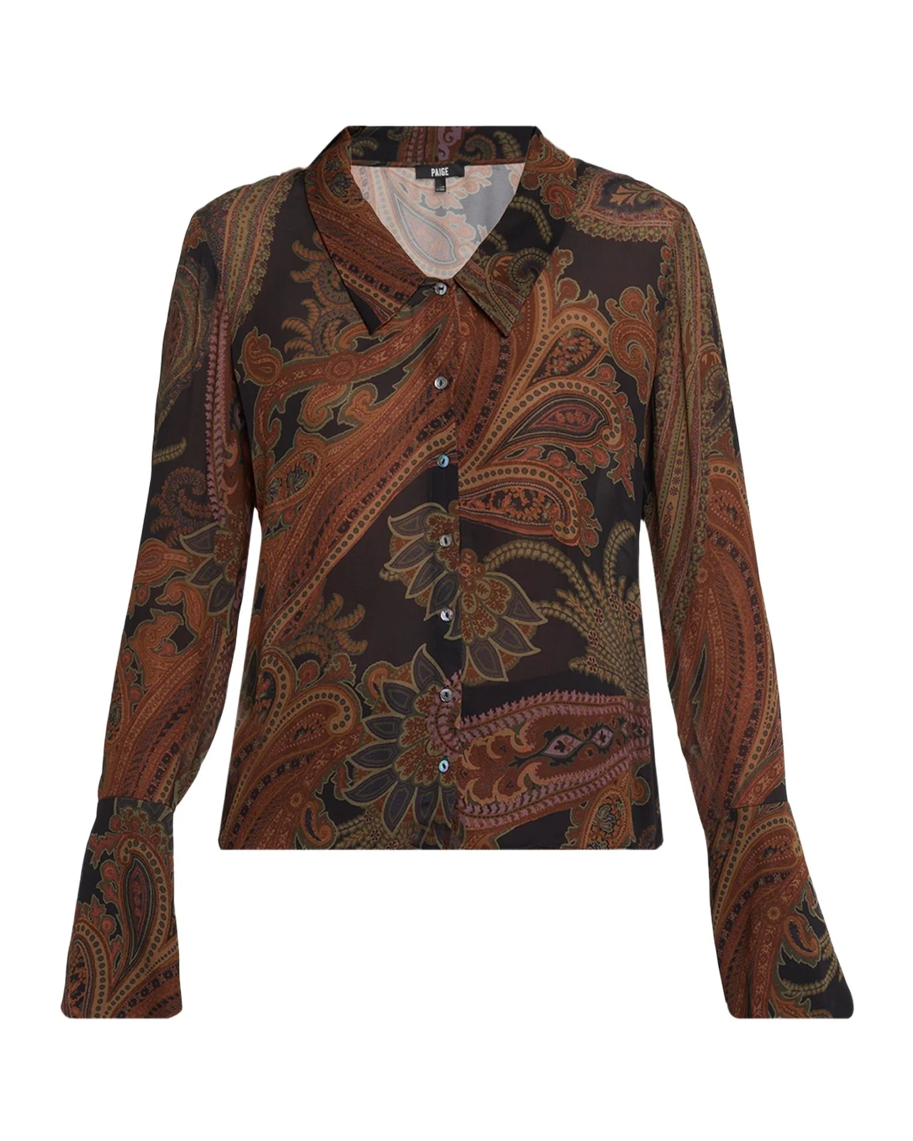 Rosalinda Paisley Button-Front Blouse Rosalinda Paisley Button-Front Blouse