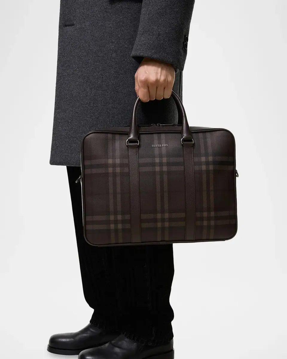 Burberry Men's City Check Briefcase | Thumbnail 2 Burberry Men's City Check Briefcase | Thumbnail 2