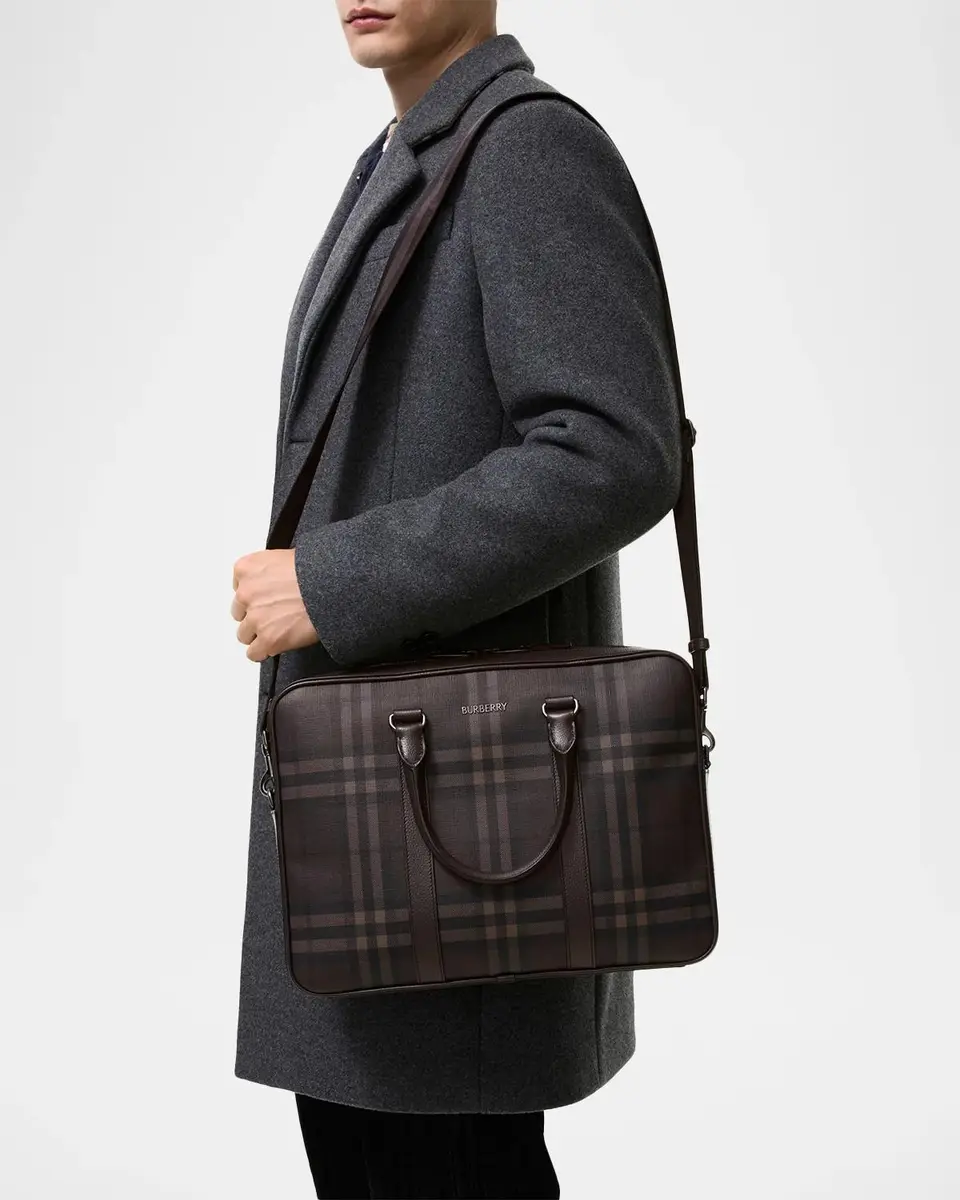 Burberry Men's City Check Briefcase | Thumbnail 4 Burberry Men's City Check Briefcase | Thumbnail 4