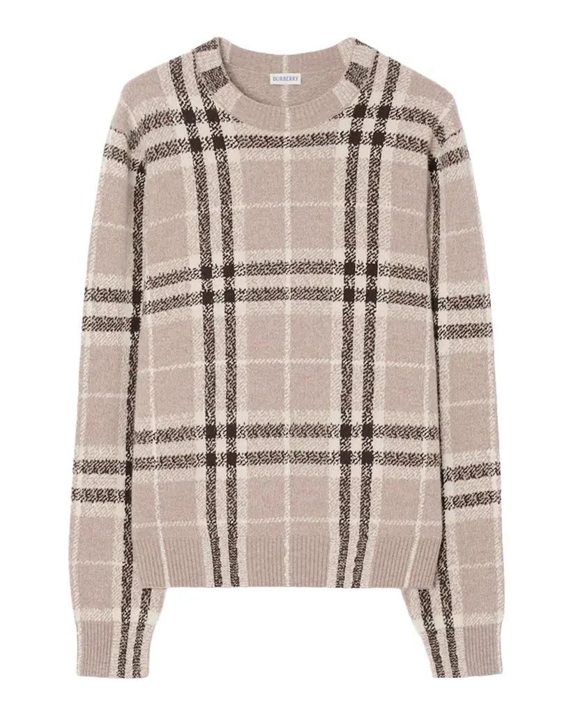 Burberry Men's Curtis Check Cashmere Sweater