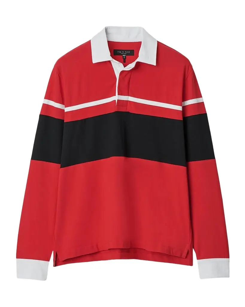 rag & bone Striped Cotton Rugby Shirt