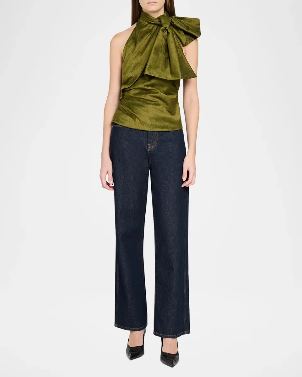 Christopher John Rogers Bow-Neck Silk Halter Top | Thumbnail 2