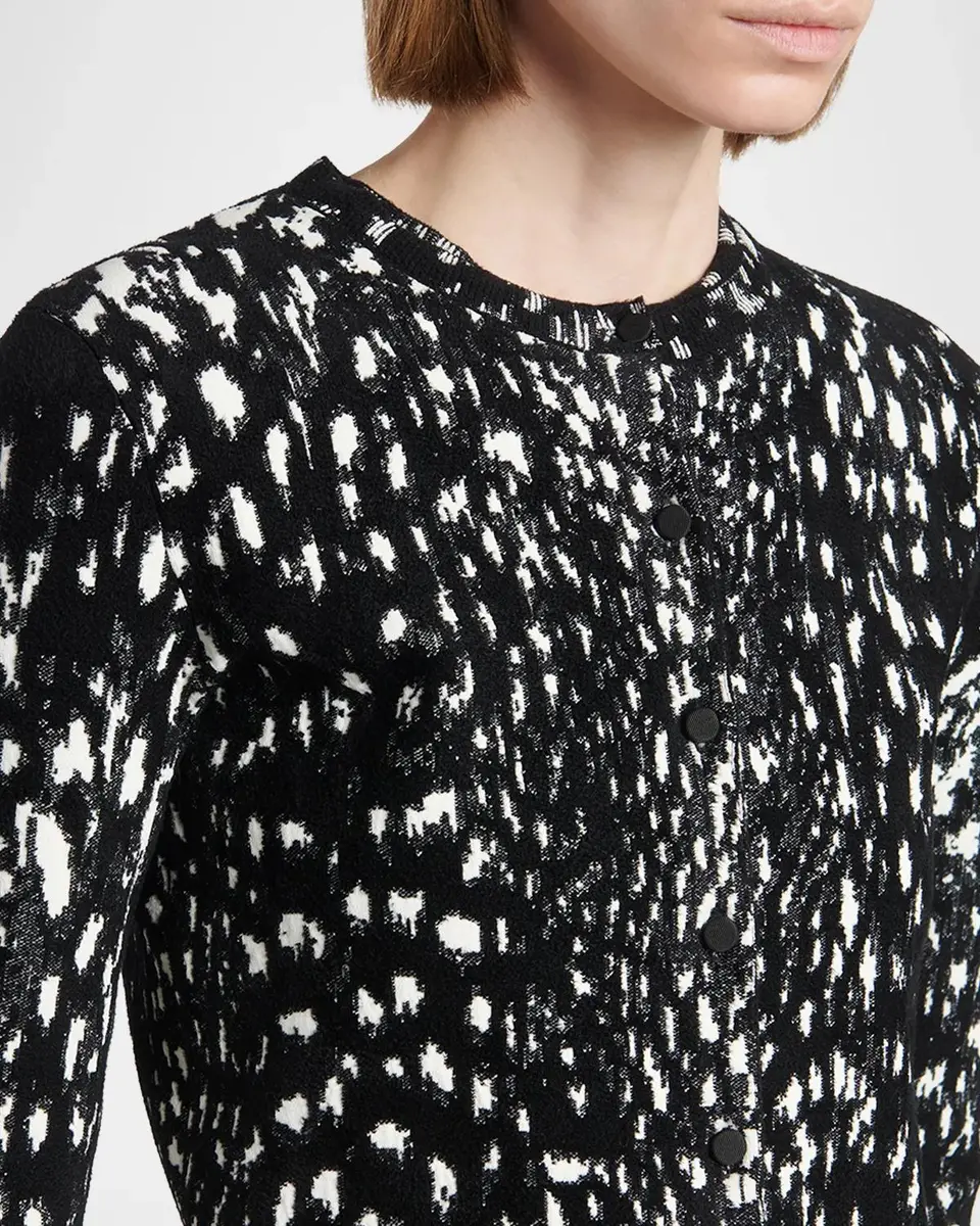 TOM FORD Boutique Lynx Jacquard Compact Velvet Knit Crewneck Cardigan | Thumbnail 5 TOM FORD Boutique Lynx Jacquard Compact Velvet Knit Crewneck Cardigan | Thumbnail 5