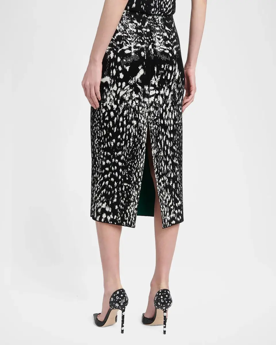 Tom Ford Lynx Jacquard Compact Velvet Knit Pencil Skirt | Thumbnail 3 Tom Ford Lynx Jacquard Compact Velvet Knit Pencil Skirt | Thumbnail 3