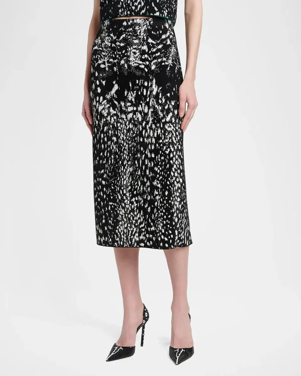 Tom Ford Lynx Jacquard Compact Velvet Knit Pencil Skirt | Thumbnail 4 Tom Ford Lynx Jacquard Compact Velvet Knit Pencil Skirt | Thumbnail 4