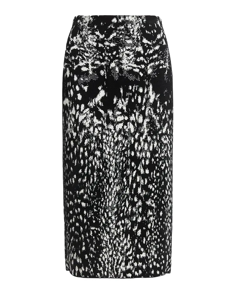 Lynx Jacquard Compact Velvet Knit Pencil Skirt Lynx Jacquard Compact Velvet Knit Pencil Skirt