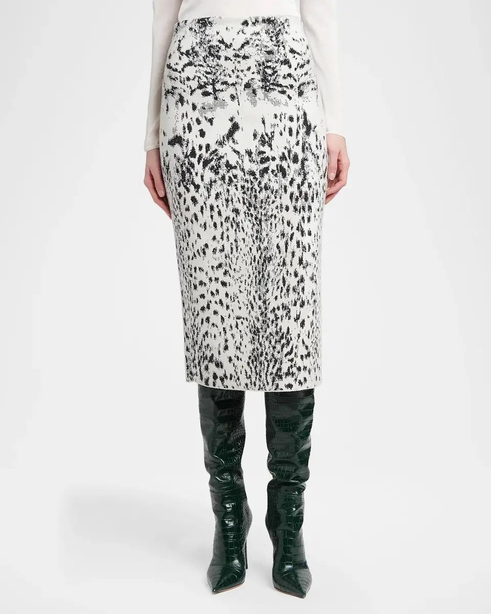 Tom Ford Lynx Jacquard Compact Velvet Knit Pencil Skirt | Thumbnail 4 Tom Ford Lynx Jacquard Compact Velvet Knit Pencil Skirt | Thumbnail 4