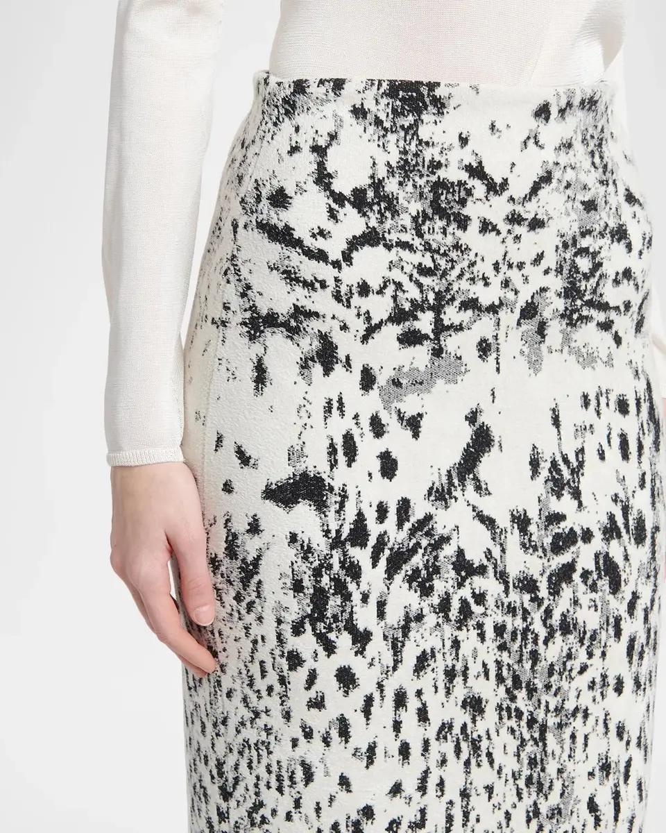 Tom Ford Lynx Jacquard Compact Velvet Knit Pencil Skirt | Thumbnail 5 Tom Ford Lynx Jacquard Compact Velvet Knit Pencil Skirt | Thumbnail 5