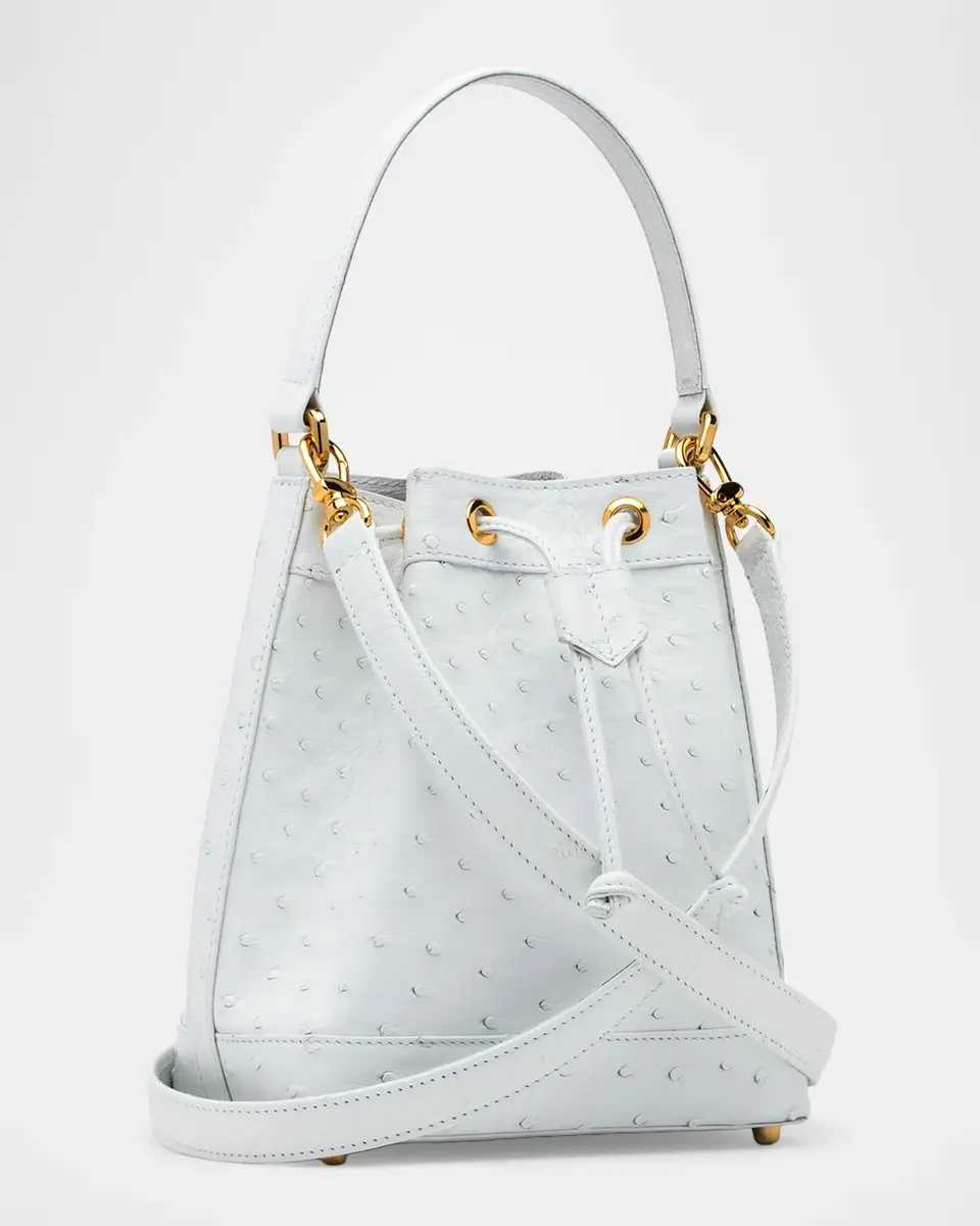 Lana Marks Isla Drawstring Ostrich Leather Tote Bag | Thumbnail 2 Lana Marks Isla Drawstring Ostrich Leather Tote Bag | Thumbnail 2