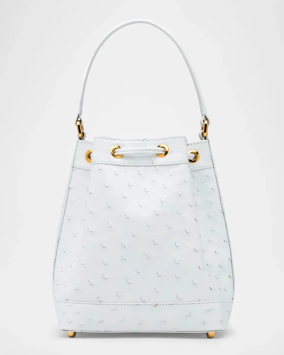 Lana Marks Isla Drawstring Ostrich Leather Tote Bag | Thumbnail 4 Lana Marks Isla Drawstring Ostrich Leather Tote Bag | Thumbnail 4
