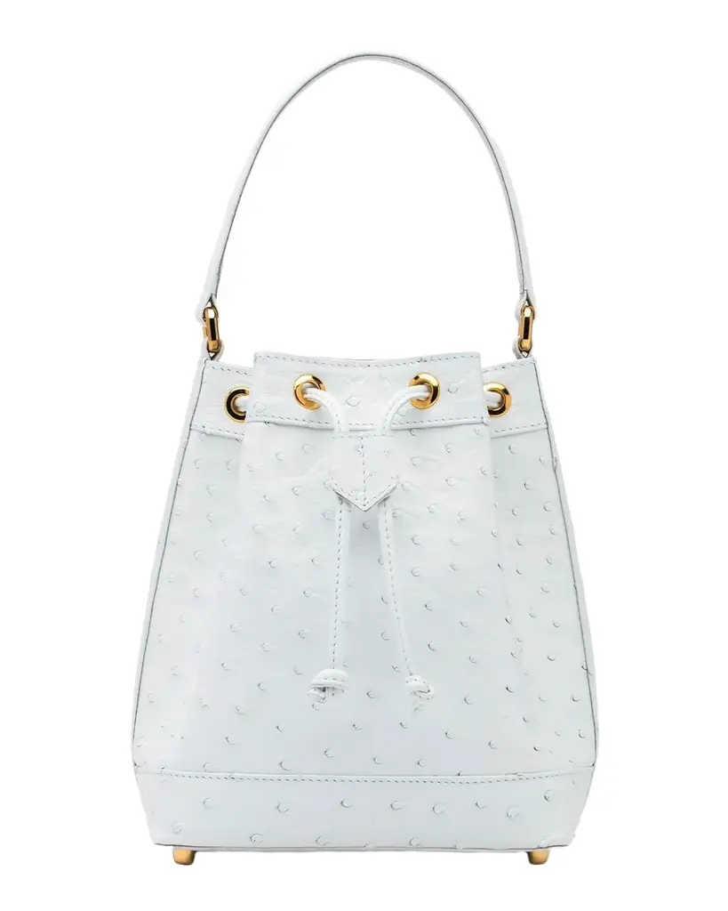 Lana Marks Isla Drawstring Ostrich Leather Tote Bag