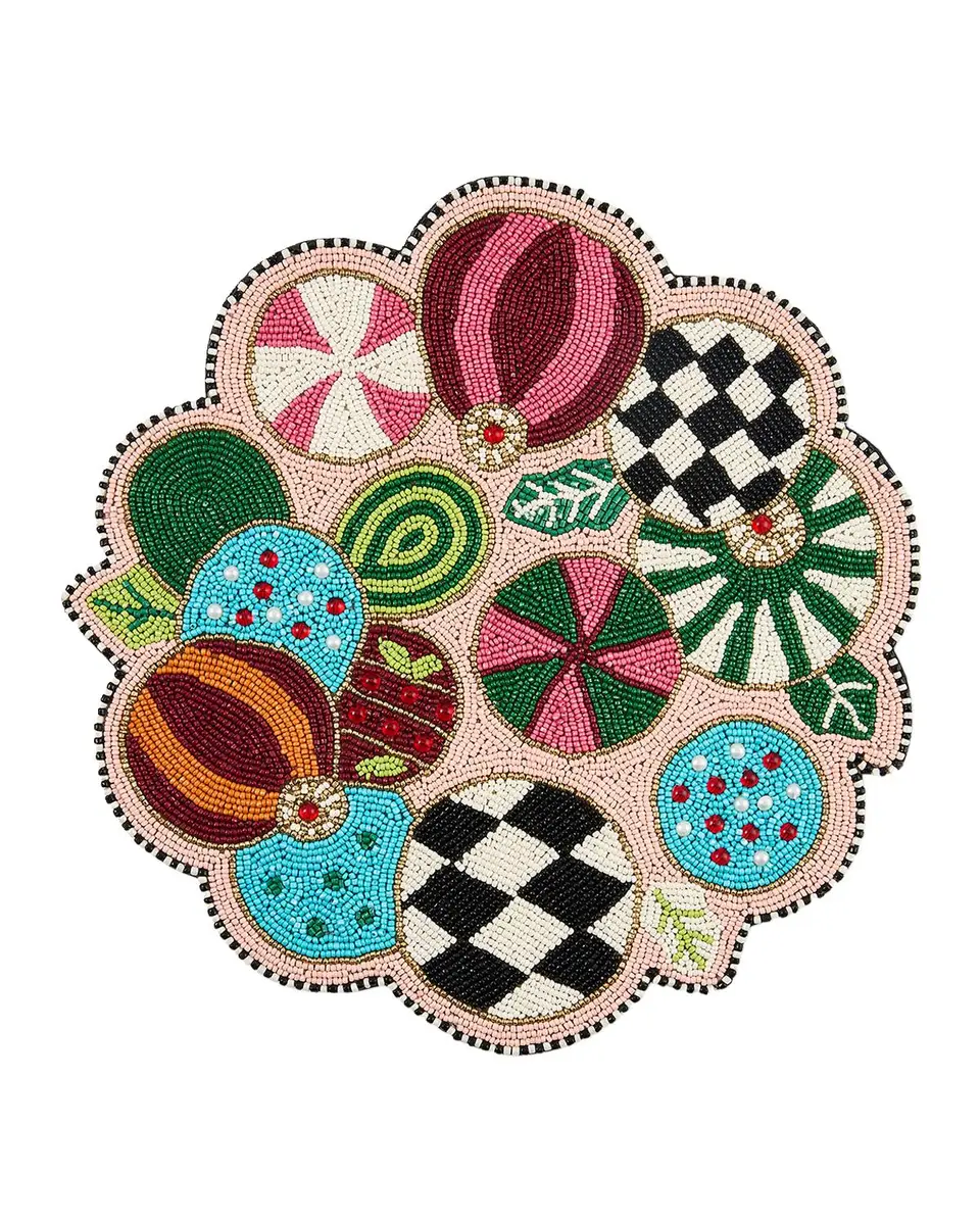 MacKenzie-Childs Confetti Jolly Ornaments Placemat | Thumbnail 3