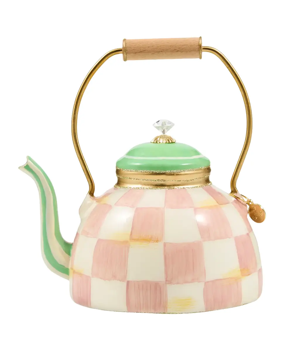 MacKenzie-Childs Rosy Check Tea Kettle Glass Ornament | Thumbnail 2 MacKenzie-Childs Rosy Check Tea Kettle Glass Ornament | Thumbnail 2