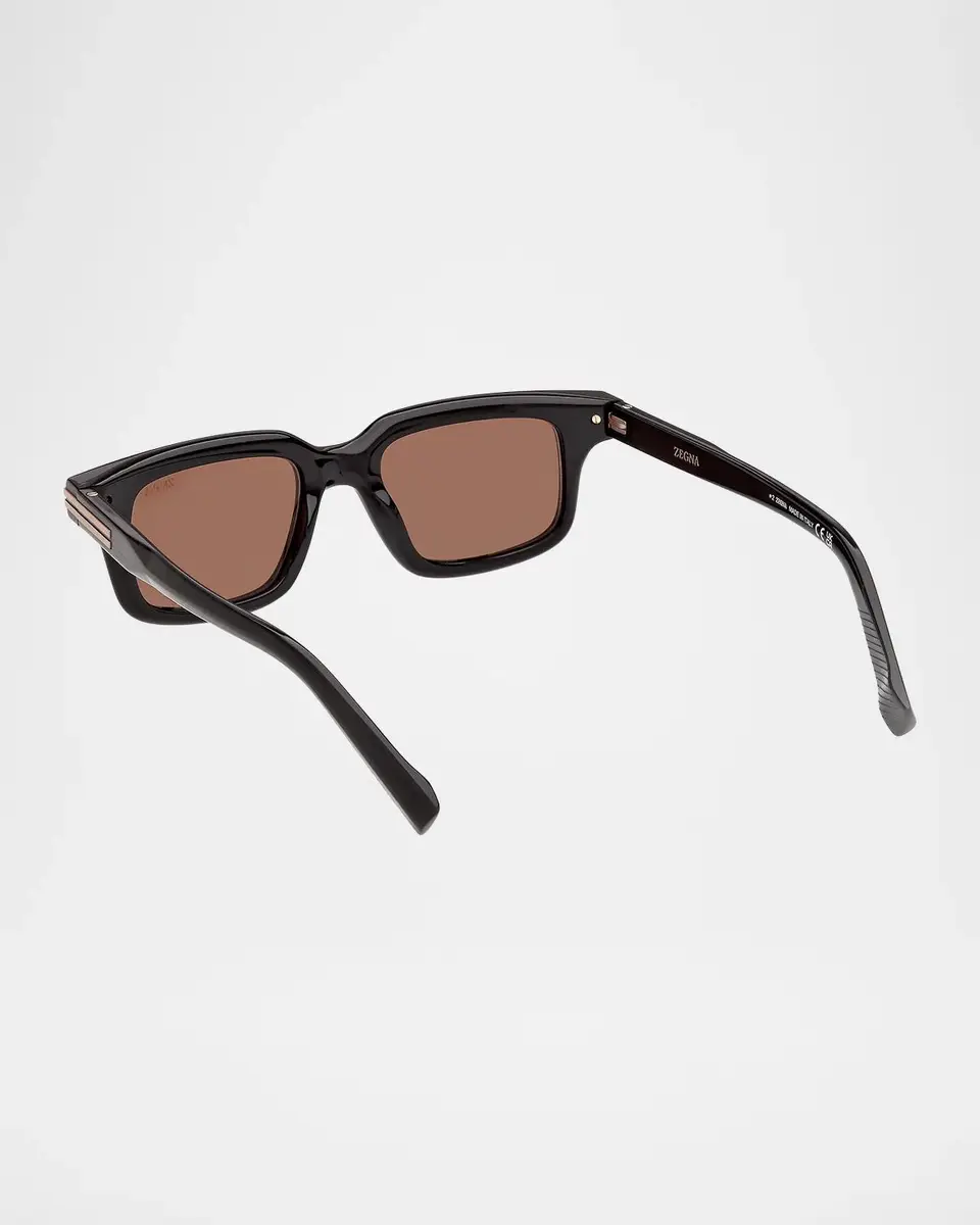 Zegna Men's EZ0312 Acetate Square Sunglasses | Thumbnail 2 Zegna Men's EZ0312 Acetate Square Sunglasses | Thumbnail 2