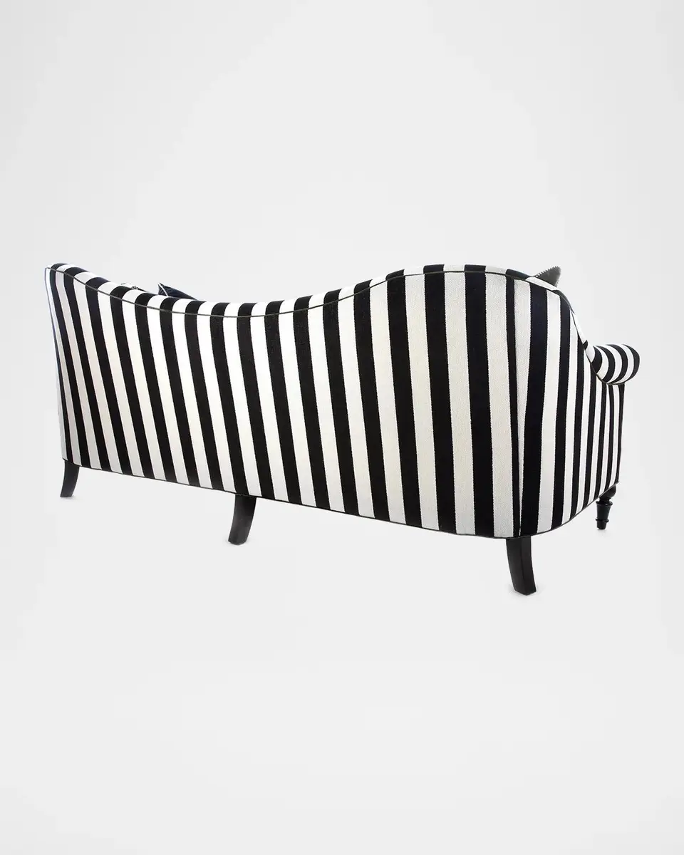 MacKenzie-Childs Marquee Black Stripe Chenille Sofa | Thumbnail 3 MacKenzie-Childs Marquee Black Stripe Chenille Sofa | Thumbnail 3