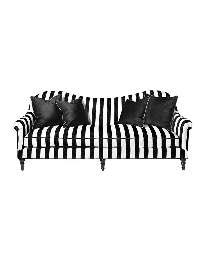 Marquee Black Stripe Chenille Sofa