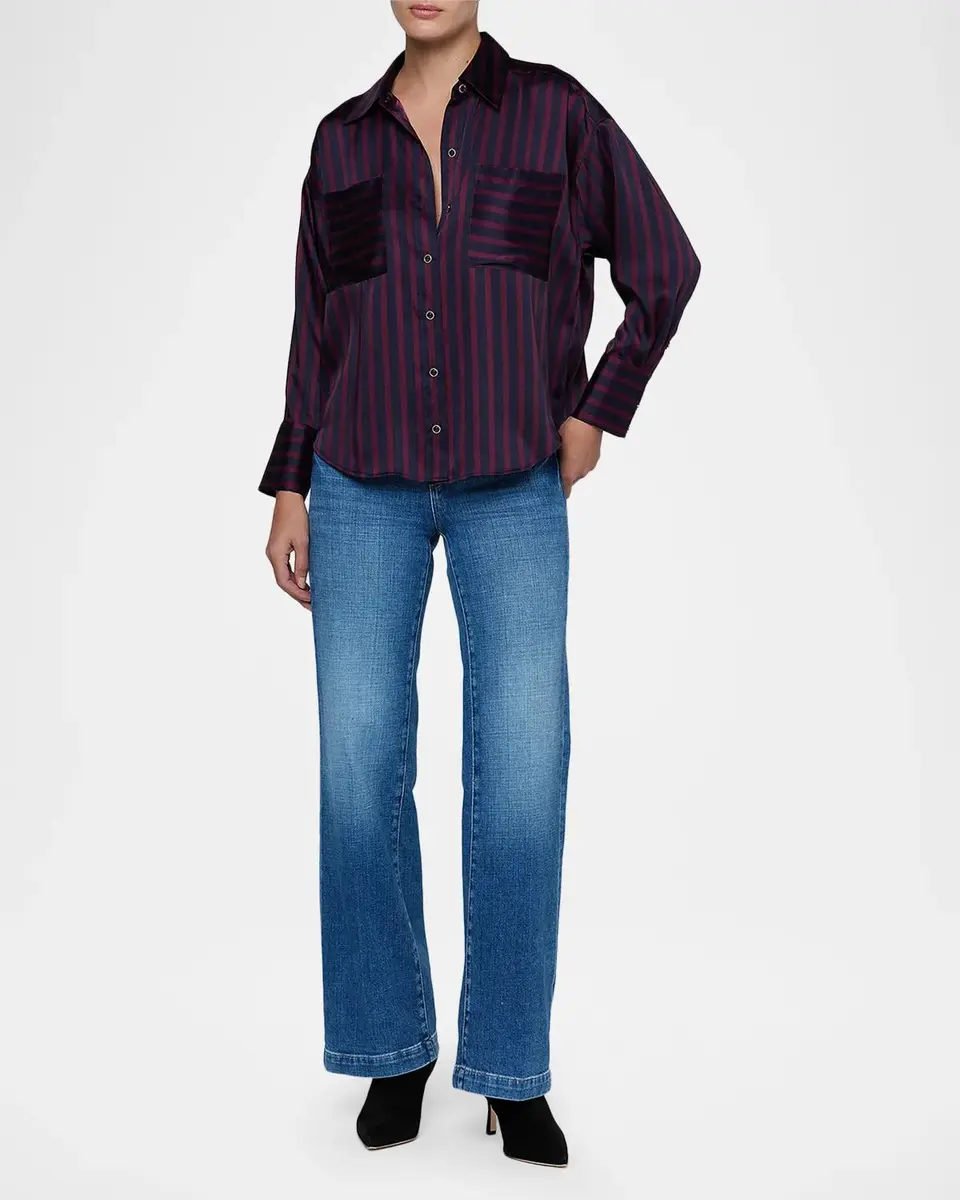 L'Agence Eliora Striped Relaxed Blouse | Thumbnail 2 L'Agence Eliora Striped Relaxed Blouse | Thumbnail 2