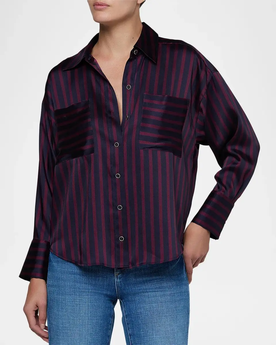 L'Agence Eliora Striped Relaxed Blouse | Thumbnail 4 L'Agence Eliora Striped Relaxed Blouse | Thumbnail 4