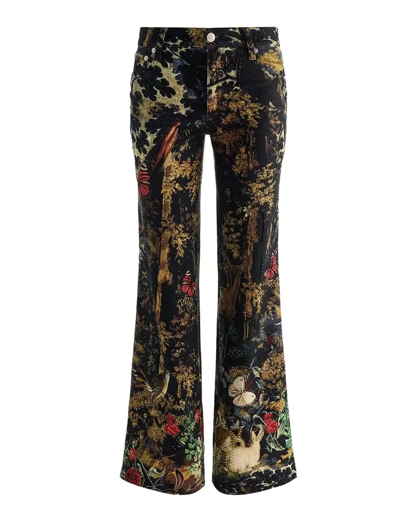 Roxie Embroidered Wide-Leg Jeans