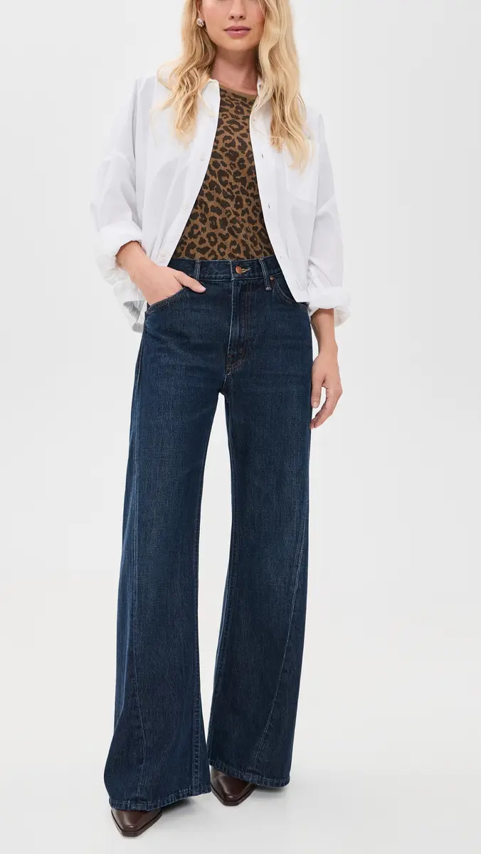 Mother Lil Petite Lemon Twist Wide Leg Jeans | Thumbnail 5 Mother Lil Petite Lemon Twist Wide Leg Jeans | Thumbnail 5