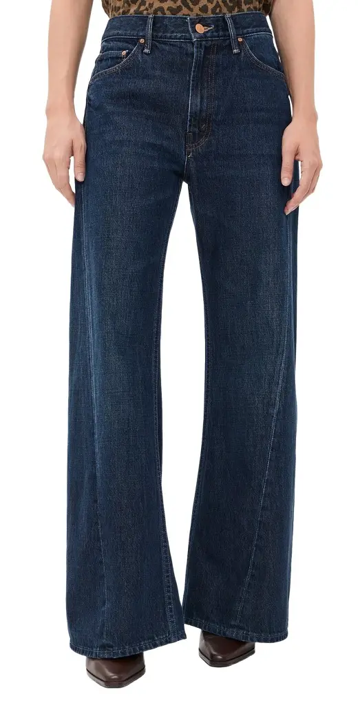 Mother Lil Petite Lemon Twist Wide Leg Jeans