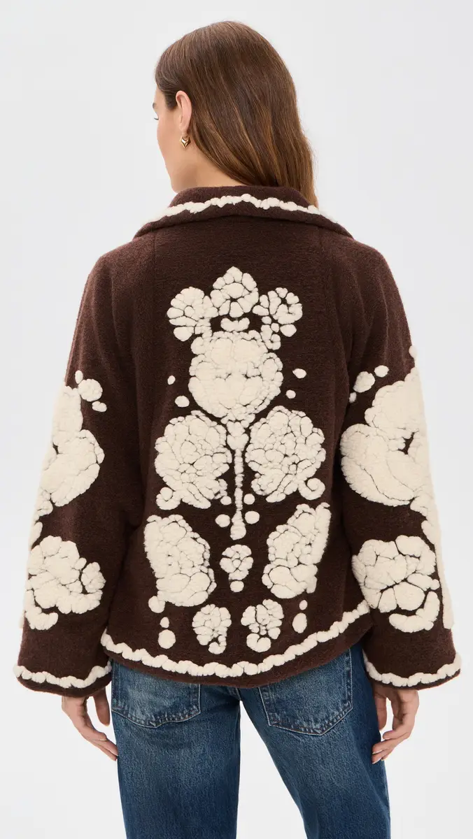 Farm Rio Flowers Brown Coat | Thumbnail 3 Farm Rio Flowers Brown Coat | Thumbnail 3