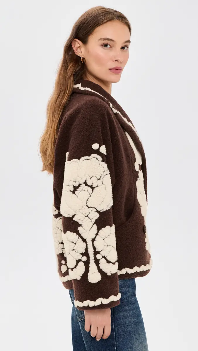 Farm Rio Flowers Brown Coat | Thumbnail 4 Farm Rio Flowers Brown Coat | Thumbnail 4