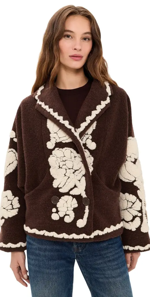 Farm Rio Flowers Brown Coat