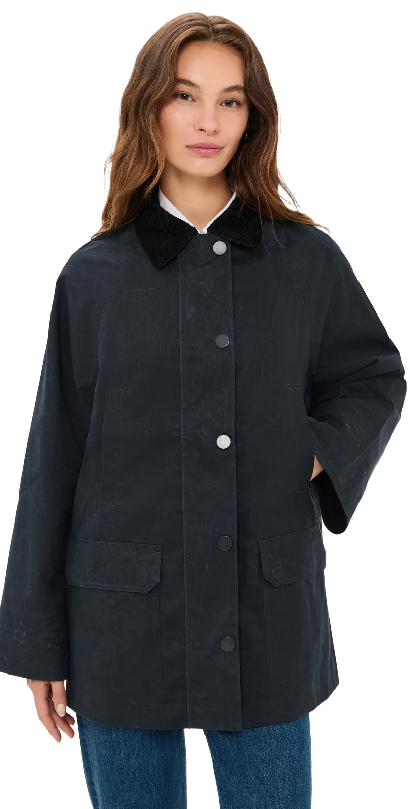 Alex Mill Chiltern Street Jacket In Waxed Cotton Navy