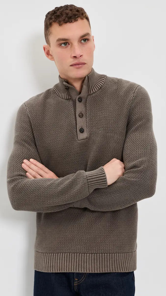 Faherty Sunwashed Dockside Quarter Button Sweater | Thumbnail 2 Faherty Sunwashed Dockside Quarter Button Sweater | Thumbnail 2