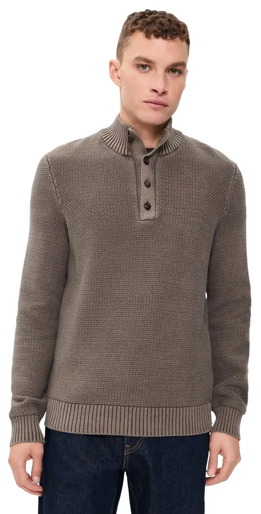 Faherty Sunwashed Dockside Quarter Button Sweater