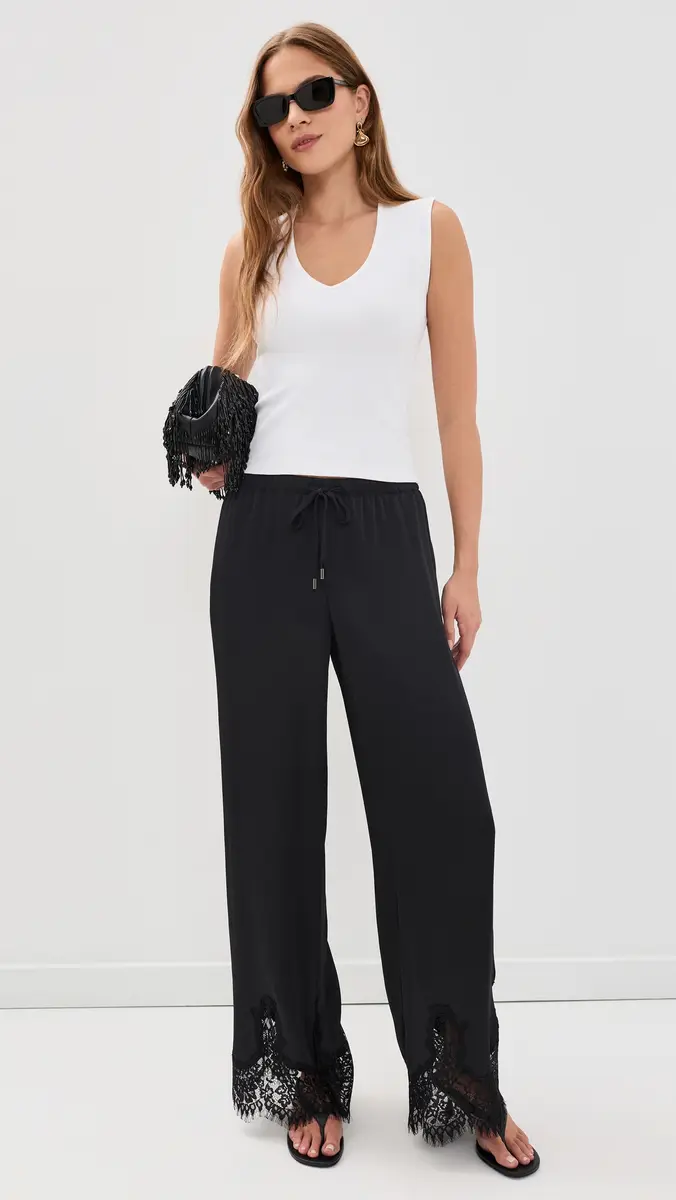 L'Agence Mirel Lace Trim Drawstring Pants | Thumbnail 5