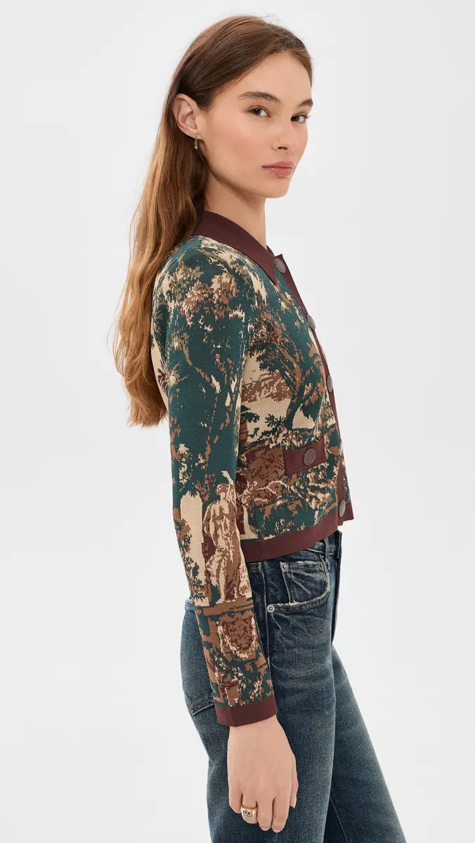 L'Agence Osiris Jacquard Collared Cardigan | Thumbnail 4 L'Agence Osiris Jacquard Collared Cardigan | Thumbnail 4