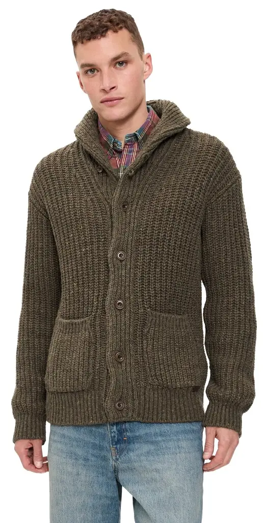 Wool Blend Textured Shawl Cardigan Wool Blend Textured Shawl Cardigan